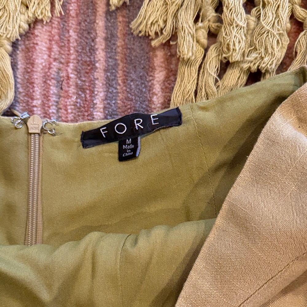 Vici Olive Fringe Mini Skirt Set - Picture 4 of 5